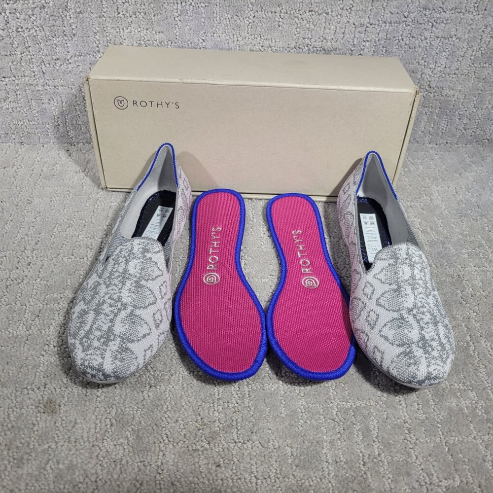Rothy's The Loafer Ivory Grey Snake Women Size 7, 7.5, 8, 8.5, 9.5, 10, 11, 11.5 - Picture 7 of 11